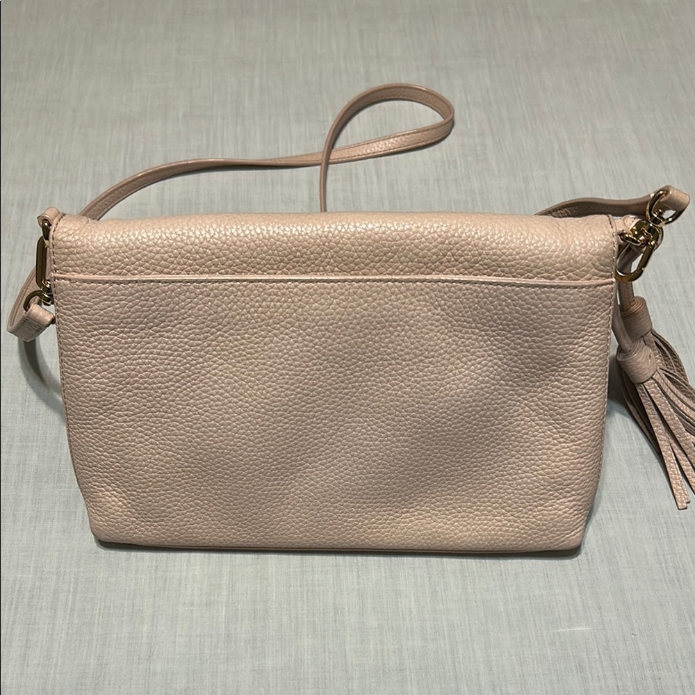 Tory Burch Thea Fold Over Messenger Pink Crossbody Bag with Adjustable Strap - Picture 4 of 10